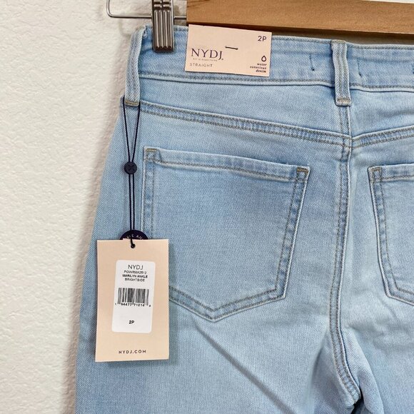 NYDJ Marilyn Straight Ankle Jeans in Brightside Size 2P NWT - Picture 3 of 7
